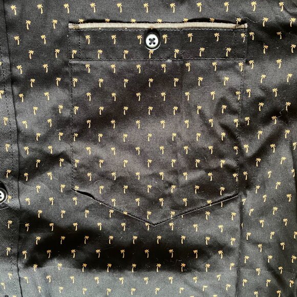 Voyage Palm Tree Button Down Shirt Casual Cotton Slim Fit Novelty Large Mens - Picture 6 of 7